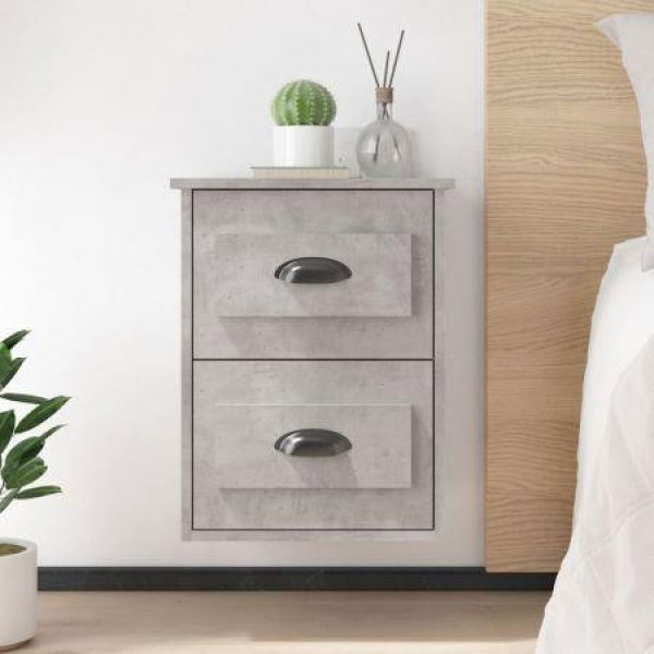 Wall-mounted Bedside Cabinets 2 Pcs Concrete Grey 41.5x36x53cm.