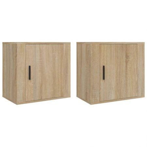 Wall-mounted Bedside Cabinets 2 Pcs Sonoma Oak 50x30x47 Cm