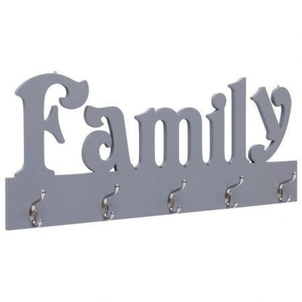 Wall-mounted Coat Rack FAMILY Grey 74x29.5 Cm.