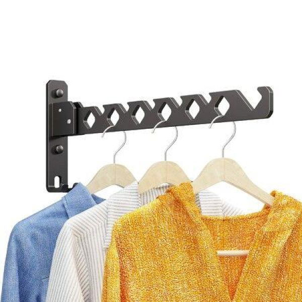 Wall Mounted Drying Rack Clothing Foldable For Laundry Clothes Drying Rack Folding Indoor Matte Black