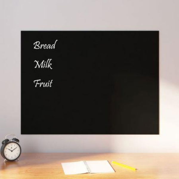 Wall-mounted Magnetic Board Black 80x60 Cm. Tempered Glass.