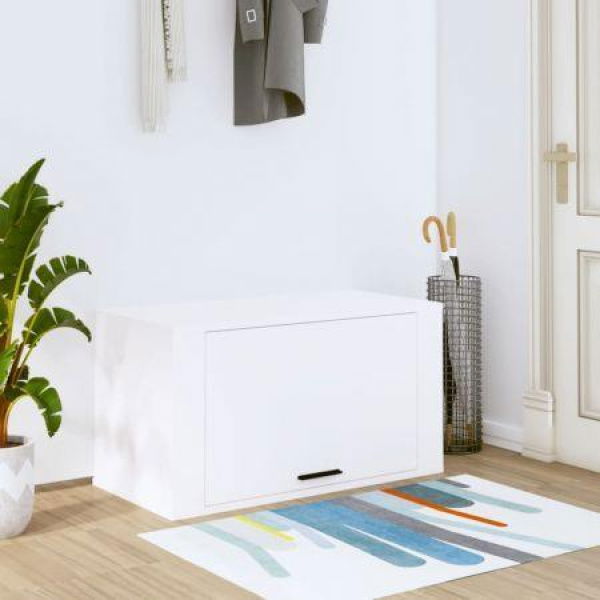 Wall-mounted Shoe Cabinet White 70x35x38 Cm Engineered Wood