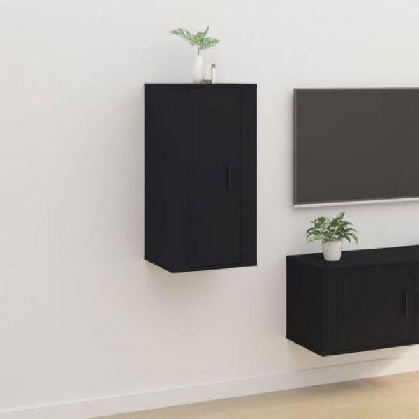 Wall-mounted TV Cabinet Black 40x34.5x80 Cm.