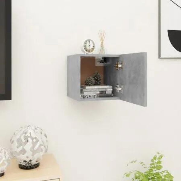 Wall Mounted TV Cabinet Concrete Grey 30.5x30x30 cm