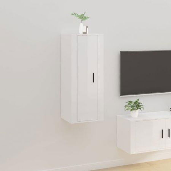 Wall-mounted TV Cabinet High Gloss White 40x34.5x100 Cm.