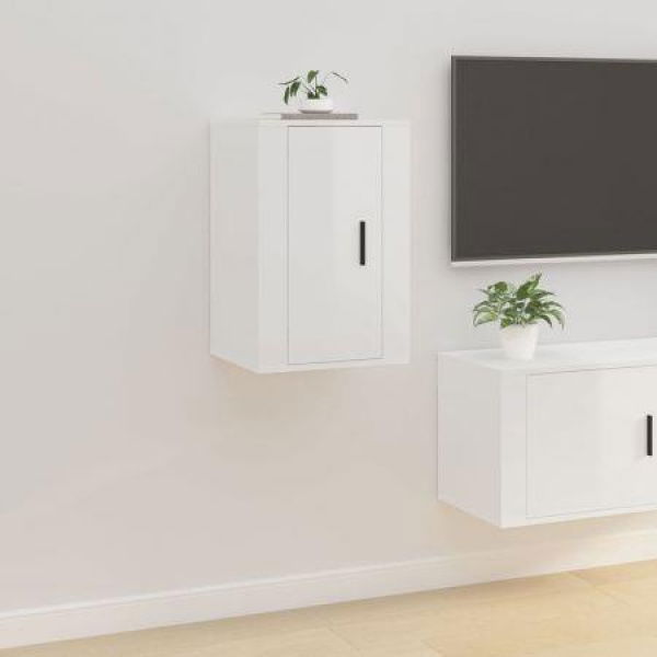 Wall-mounted TV Cabinet High Gloss White 40x34.5x60 Cm.