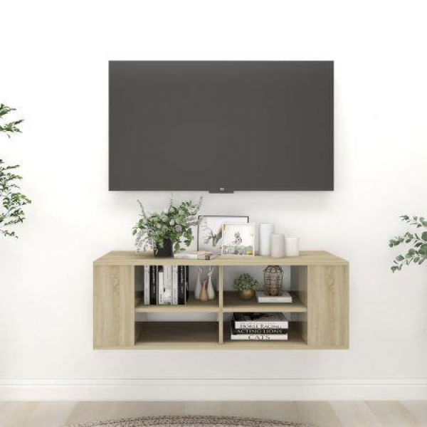 Wall-Mounted TV Cabinet Sonoma Oak 102x35x35 Cm Engineered Wood