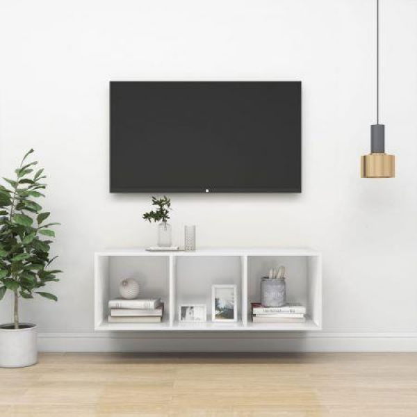 Wall-mounted TV Cabinet White 37x37x107 Cm Engineered Wood