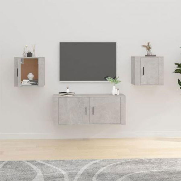 Wall-mounted TV Cabinets 2 Pcs Concrete Grey 40x34.5x40 Cm.