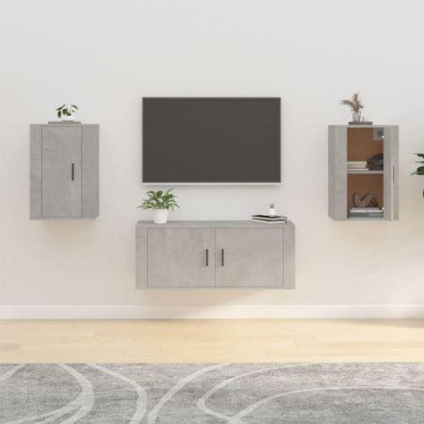 Wall-mounted TV Cabinets 2 Pcs Concrete Grey 40x34.5x60 Cm.