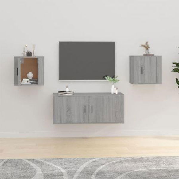 Wall-mounted TV Cabinets 2 Pcs Grey Sonoma 40x34.5x40 Cm.