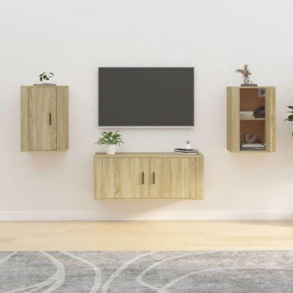 Wall-mounted TV Cabinets 2 Pcs Sonoma Oak 40x34.5x60 Cm.