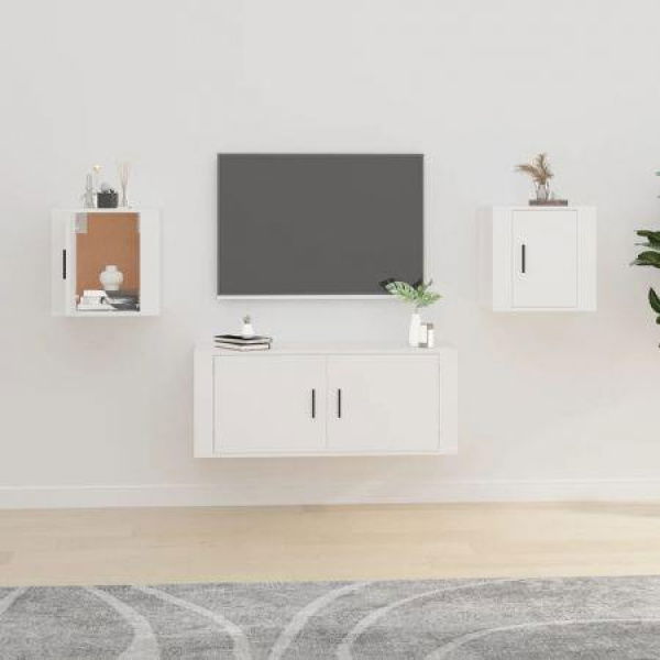 Wall-mounted TV Cabinets 2 Pcs White 40x34.5x40 Cm.