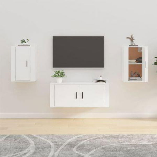 Wall-mounted TV Cabinets 2 Pcs White 40x34.5x60 Cm.