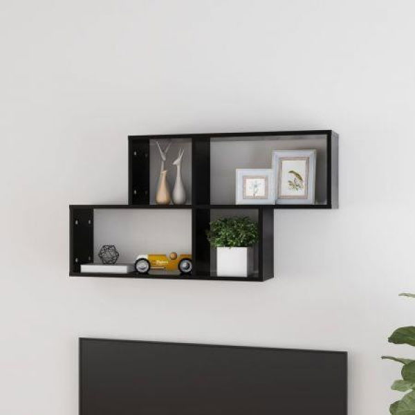 Wall Shelf Black 100x18x53 Cm Engineered Wood