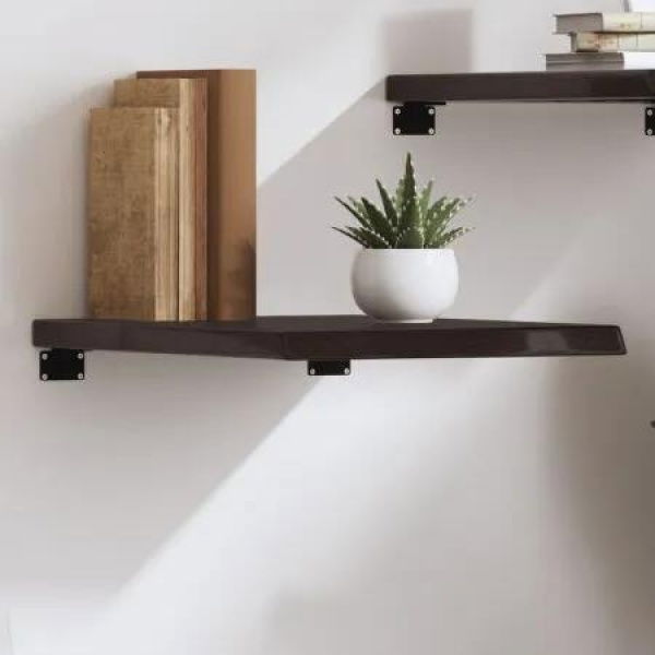 Wall Shelf Dark Brown 40x60x(2-4) cm Treated Solid Wood Oak