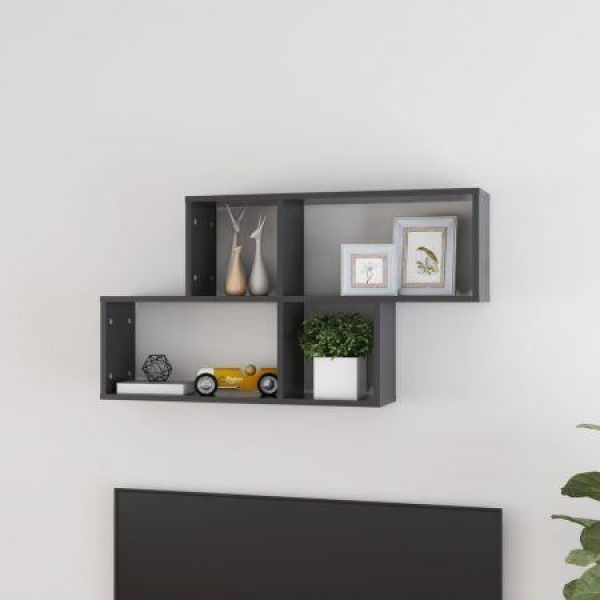 Wall Shelf Grey 100x18x53 Cm Engineered Wood