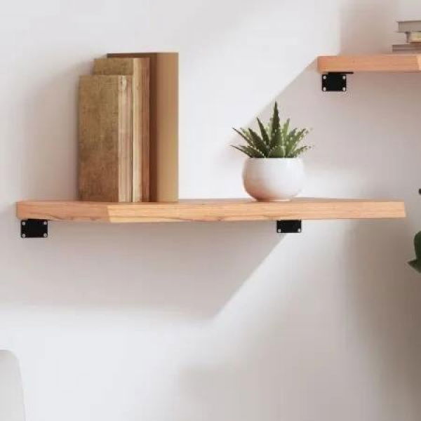 Wall Shelf Light Brown 60x30x(2-4) cm Treated Solid Wood Oak