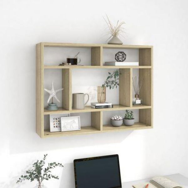 Wall Shelf Sonoma Oak 75x16x55 Cm Engineered Wood