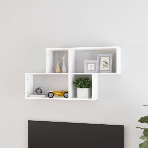 Wall Shelf White 100x18x53 Cm Engineered Wood