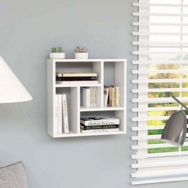 Wall Shelf White 45.1x16x45.1 Cm Chipboard.