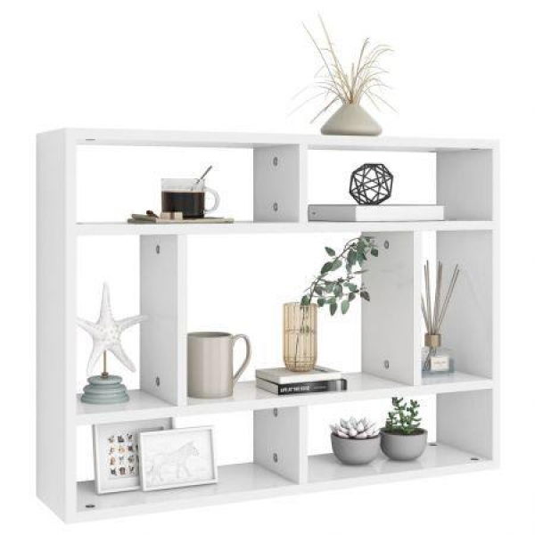 Wall Shelf White 75x16x55 Cm Engineered Wood