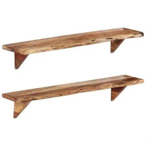 Wall Shelves 2 pcs 110x20x18 cm Solid Wood Acacia