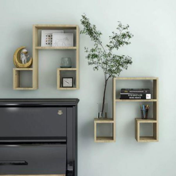 Wall Shelves 2 Pcs Sonoma Oak 50x15x50 Cm Engineered Wood