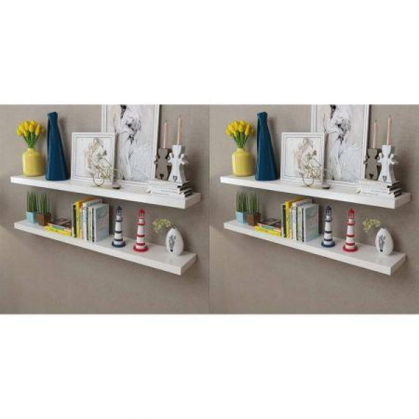 Wall Shelves 4 Pcs White 120 Cm