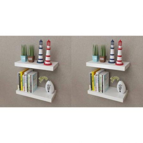 Wall Shelves 4 Pcs White 40 Cm