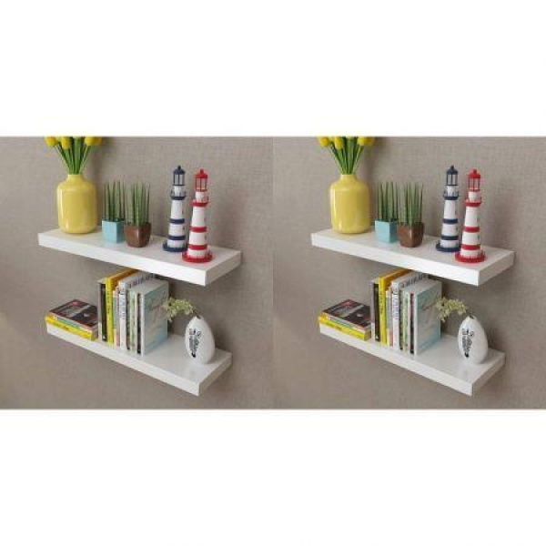 Wall Shelves 4 Pcs White 60 Cm