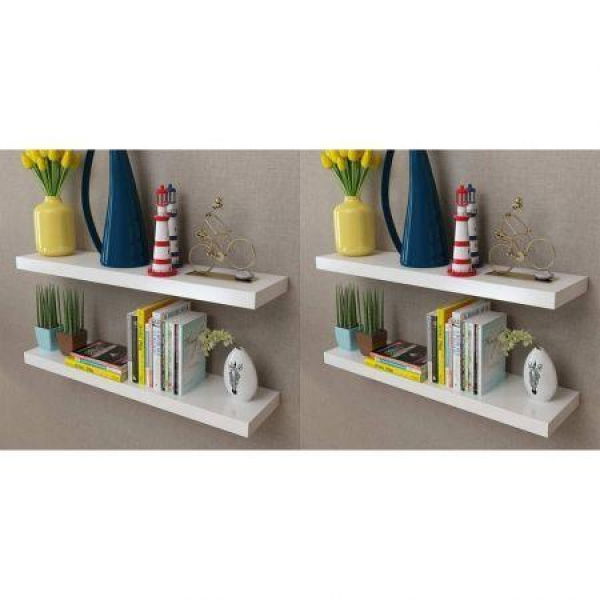 Wall Shelves 4 Pcs White 80 Cm