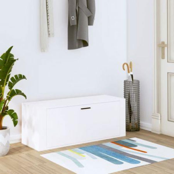 Wall Shoe Cabinet White 100x35x38 Cm Engineered Wood