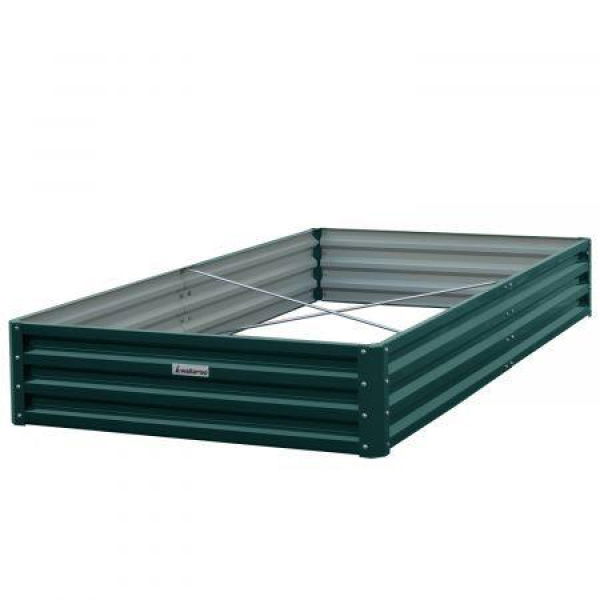 Wallaroo 240 X 120 X 30cm Galvanized Steel Garden Bed - Green