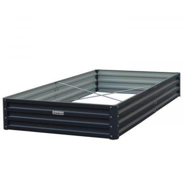 Wallaroo Garden Bed 240 X 120 X 30cm Galvanized Steel - Black