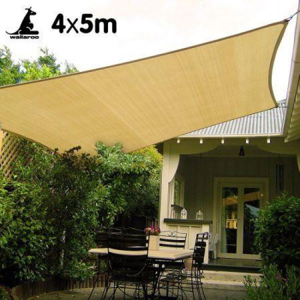 Wallaroo Rectangular Shade Sail - 4m X 5m - Sand