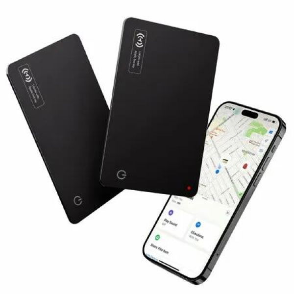 Wallet Tracker Card Air-Tag (iOS Only) - Work with Apple Find My,Bluetooth Tracker Smart Card Wallet Finder,0.08in Slim,IP68 Waterproof 2Pack