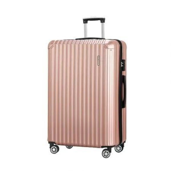 Wanderlite 28-inch Luggage Set with TSA Lock ABS Hard Shell Travel Suitcase Organiser Luggage Case Rose Gold