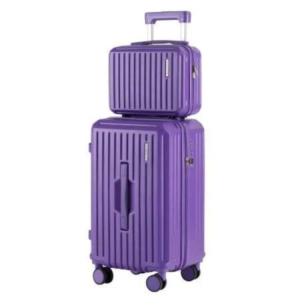 Wanderlite 2pcs Trunk Luggage Suitcase Travel Carry On TSA Lock 12 20 Purple