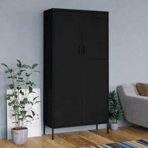 Wardrobe Black 90x50x180 cm Steel