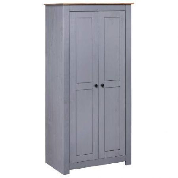 Wardrobe Gray 80x50x171.5 Cm Solid Pine Panama Range