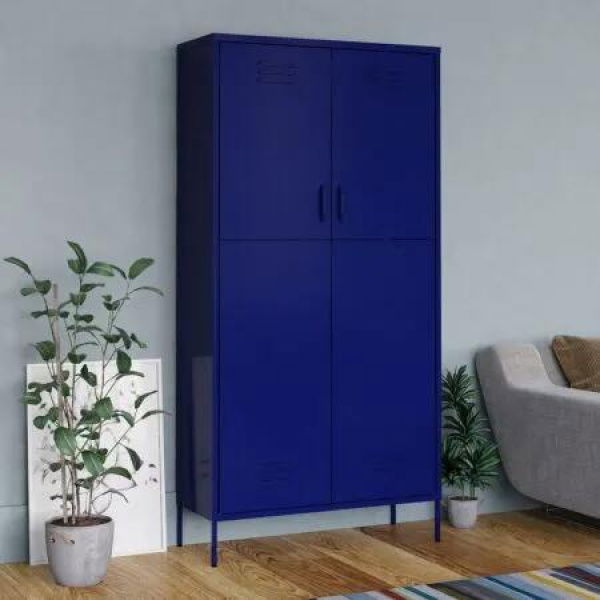 Wardrobe Navy Blue 90x50x180 cm Steel