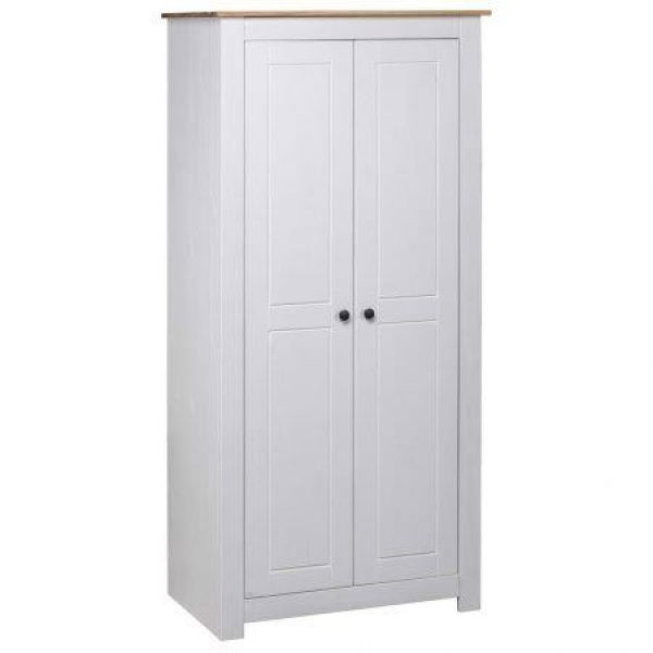 Wardrobe White 80x50x171.5 Cm Solid Pine Panama Range.