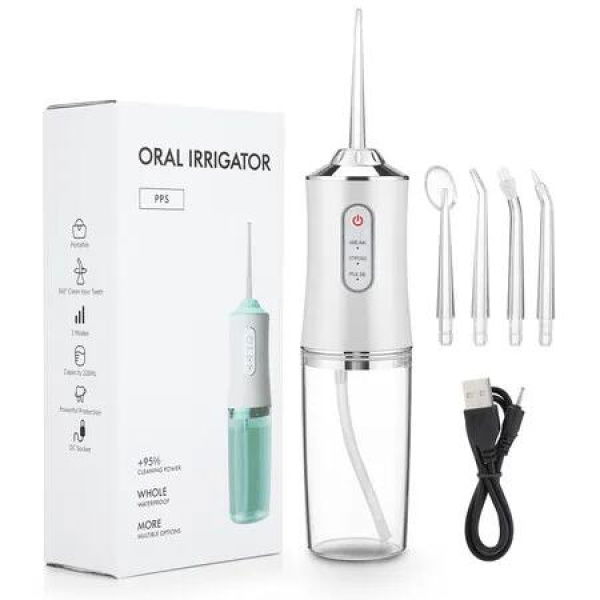 Water Flosser Portable Oral Irrigator Dental USB Rechargeable Jet Tooth Pick 220ml 3 Modes Teeth Cleaning Care Kit