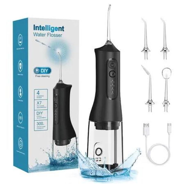 Water Flosser Teeth Cordless Oral Irrigator 300ML Rechargeable 4 Modes Portable IPX7 Waterproof Cleaner Home Travel Dental Care