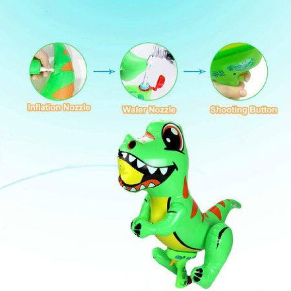 Water Gun For Kids: Inflatable Dinosaur Squirt Gun Water Blaster. Summer Water Fighting Pistol For Kids & Adults.