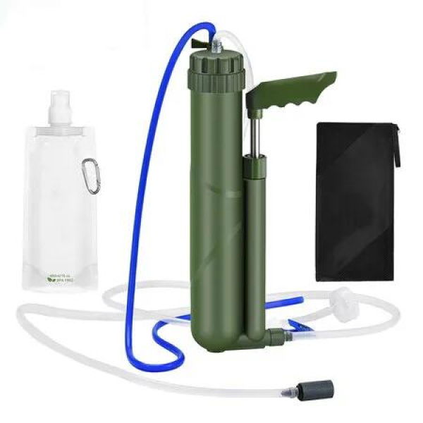 Water Purifier Survival Gear, 4 Stage Portable Water Filter 1.5L/Min Fast Flow for Personal or Small Group Hiking, Camping, Travel, and Emergency Preparedness