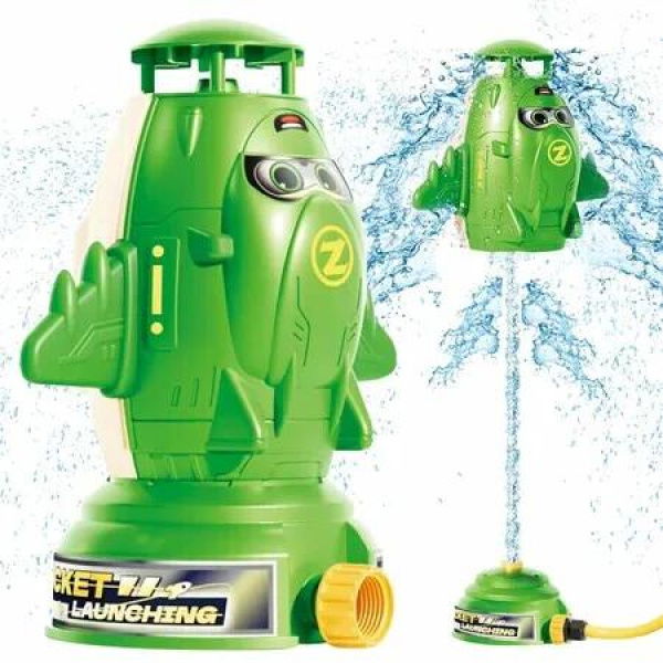 Water Rocket Launcher Sprinkler for Kids,Outdoor Water Toys,Summer Backyard Outside Game for Yard Lawn,Birthday for Toddlers Boys Girls,Age3+,Green