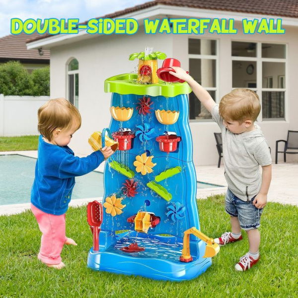 Waterfall Wall Water Table Sand Pit Play Ground Activity Centre Playset Toys Park Outdoor Indoor Backyard Sensory Waterplay Station