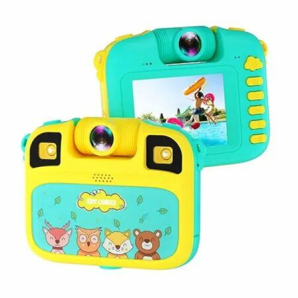 Waterproof 1080P Video Underwater Camera for Kids with Silicone Cover,Puzzle Games,2.4 Selfie Toddler Camera Toys for 3+ Years Old-Yellow